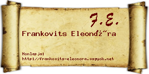 Frankovits Eleonóra névjegykártya